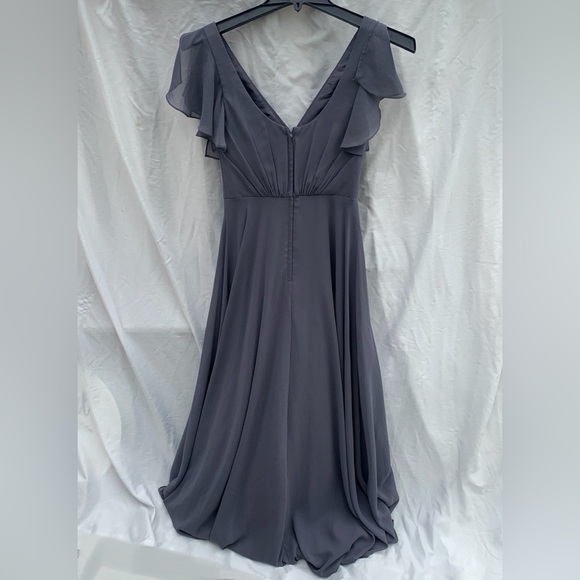 David’s Bridal Celebrate DB Studio Daydream Dress Flutter Sleeve Full Skirt Sz 0 - Picture 7 of 12